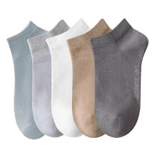 (As show, One size) 5 Pairs/Lot Men's Cotton Socks Low Tube Ankle Hot Selling New Spring Autumn Breathable Comfortable Simple Fashion Street Socks