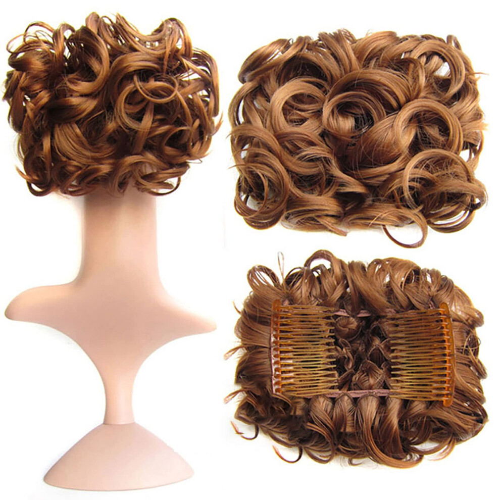 Messy Bun Hair Piece for Women, HeatâResistant Curly Hair Bun Extension with Natural Volume Boost