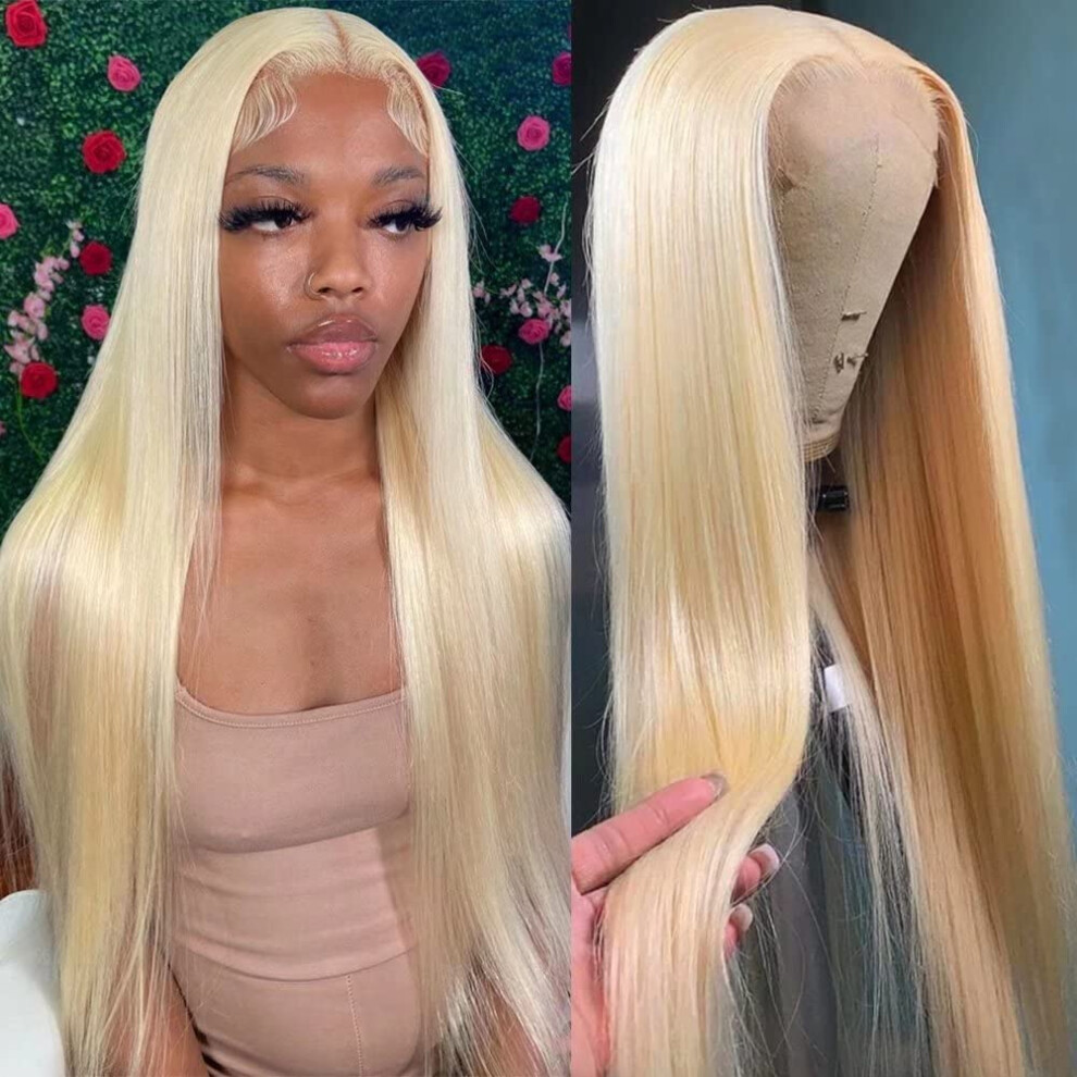 Unisex 613 Blonde Lace Front Wig Human Hair 13X4 Hd Transparent Pre Plucked Hairline