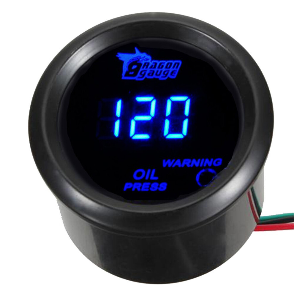 52Mm Digital Oil Pressure Gauge With Led Display 12V Accurate Psi Reading And Npt 1/8 Sensor Blue 9070919836077