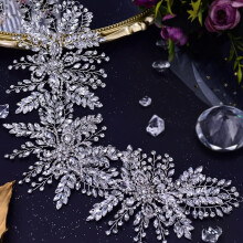 Vintage Rhinestone Wedding Tiara for Women, Austrian Crystal Bridal Crown Headband HP409 Silver