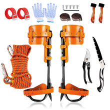 Tree Climbing Spikes Kit with Stable Carbon Steel Spikes, Adjustable Length and Leather Straps