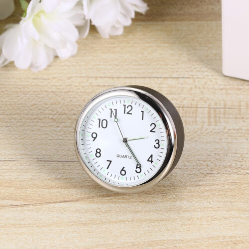 Car Dashboard Clock Quartz Analog with Night Light  Definition Dial for Safer Driving Black 2