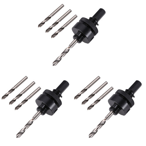 3Pcs Hole Arbor with Drill Bit Metal Mandrel for Drilling 1