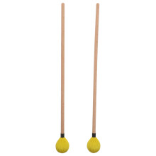 1Paar Gelbe Garn Ummantelte Holzgriff Xylophon Mallets Für Percussion