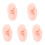 5Pièces Modèles Oreilles En Silicone Khaki Pour Enseignement 4