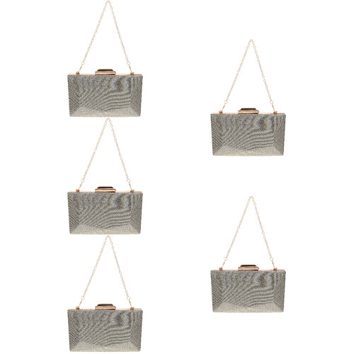 5Pièces Sac Crossbody Argent Soirée Confortable 2