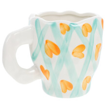 2Pcs White Handled Ceramic Coffee Cups Perfect for Breakfast Use