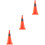 3Pièces Cônes De Route Pliables Orange Haute Visibilité LED 5