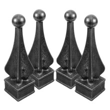 4 Pièces Chapeaux De Piquet En Fonte Noir Pour Clôture Jardin Cour