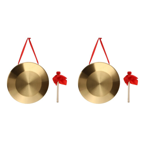 2Pièces Percussion Gong Chinois Main Handmade Pour École 2