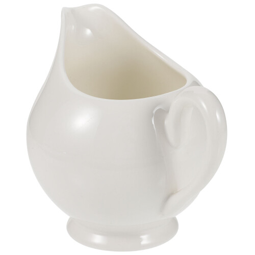3Pcs White Ceramic Milk Pitchers with Spout for Coffee Bar and Kitchen 1