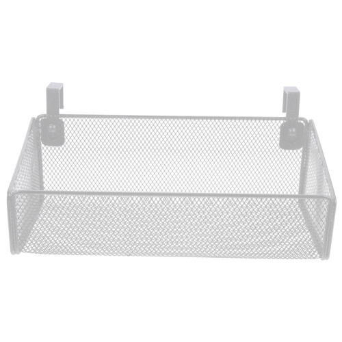 4Pcs Dormitory Hanging Storage Basket White Metal Bedside Basket