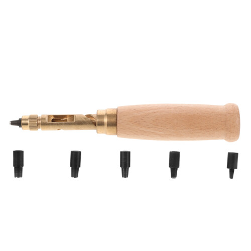 3Sets Multi-Purpose Engrave Hole Punch Tools with Wood Handles 1