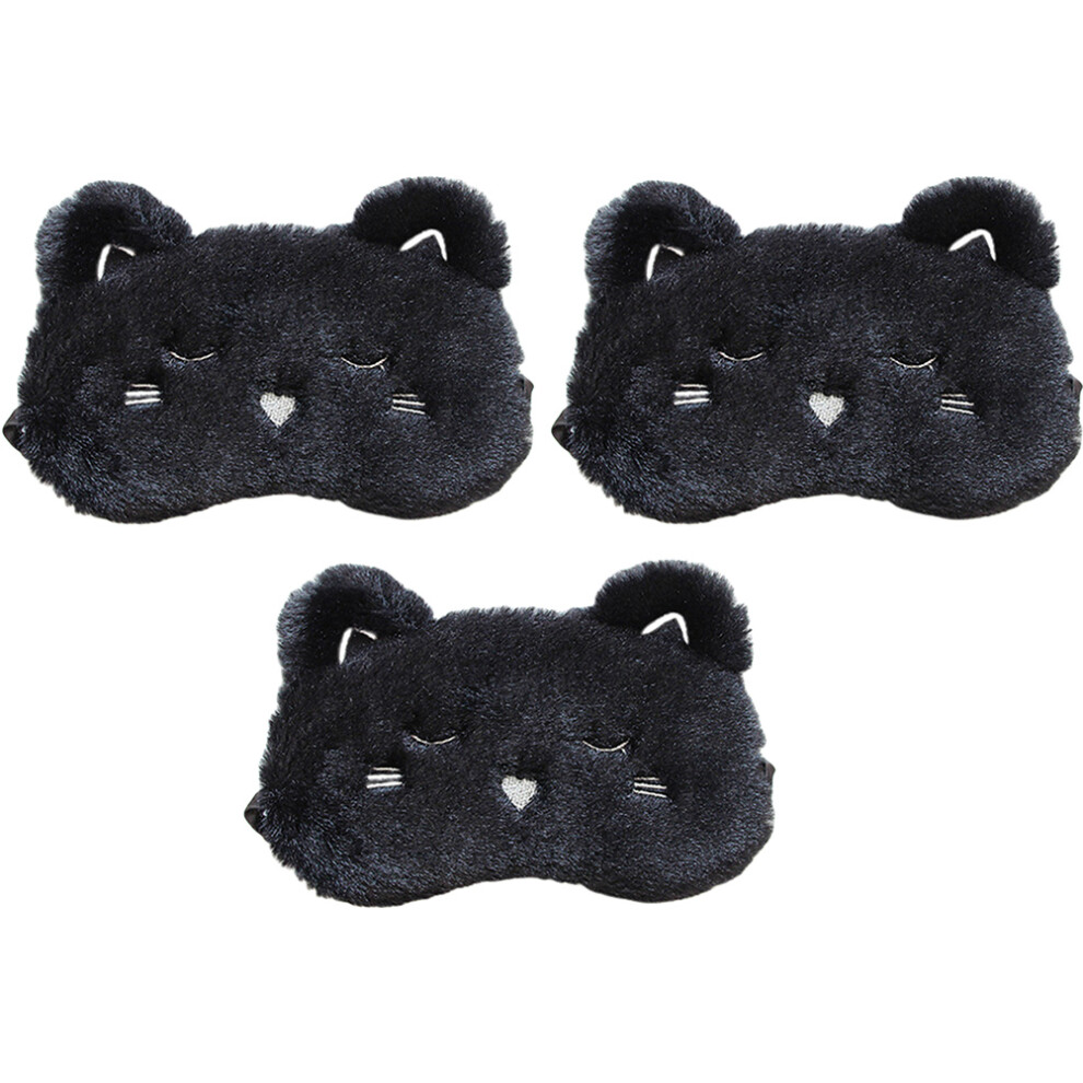 Iplusmile Black 9Pcs Comfortable Sleep Masks Plush Silk Eye Covers For Daily Use