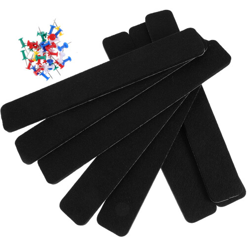3Sets Black Felt Pinboard Strips Wall Bulletin Board for Notes 1