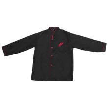 2Pcs Black Chef Jacket Long Sleeve Oil Proof Unisex Catering Shirt
