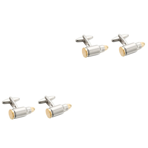 4Pcs Silver Cufflinks for Men Creative Shirt Sleeve Button Set 2