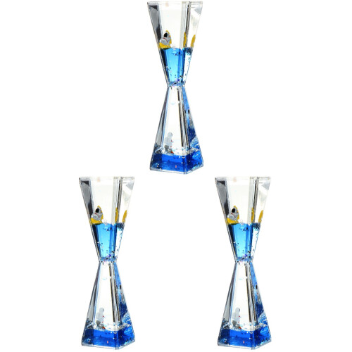 3Pcs Transparent Liquid Hourglass Ornament Rust-Resistant for Home 1