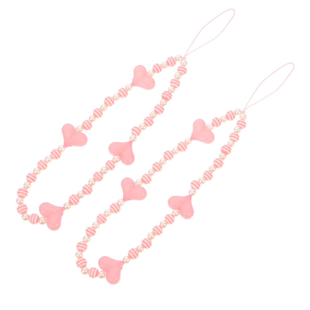 10 Pcs Wrist Hand Strap Grip Lanyards With Heart Shape Beads 3631600324646