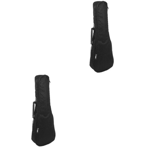 2Pcs Black Ukulele Backpack Thickened Guitar Pouch with Smooth Zippers 2