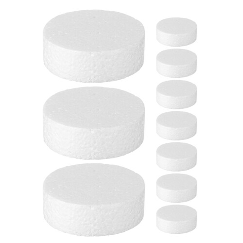 50 Pcs White Foam Blocks Polystyrene Cylinder Cake Dummies For Craft Decor 1