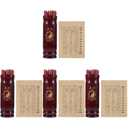 4 Sets Chinese Fortune Telling Sticks With Bucket And Book 2