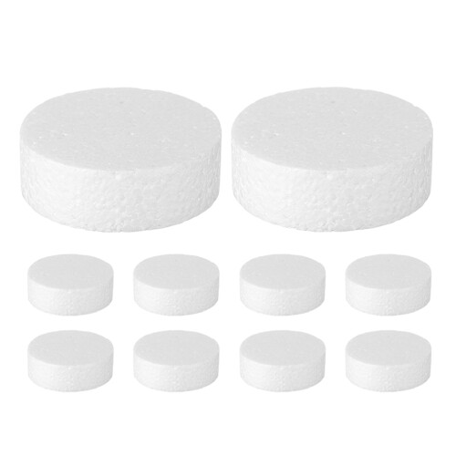 50 Pcs White Foam Blocks Polystyrene Cylinder Cake Dummies For Craft Decor 2