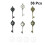 2 Pieces Key Accessories Supplies Time Precious Stone Bottom Bracket 8