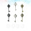 2 Pieces Key Accessories Supplies Time Precious Stone Bottom Bracket 11