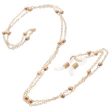 2Pcs Golden Eyeglass Necklace Cord Elegant Glasses Holder Strap Women