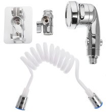 1Set Durable Plastic Bathroom Shower Sprinkler with Faucet Hose Silver
