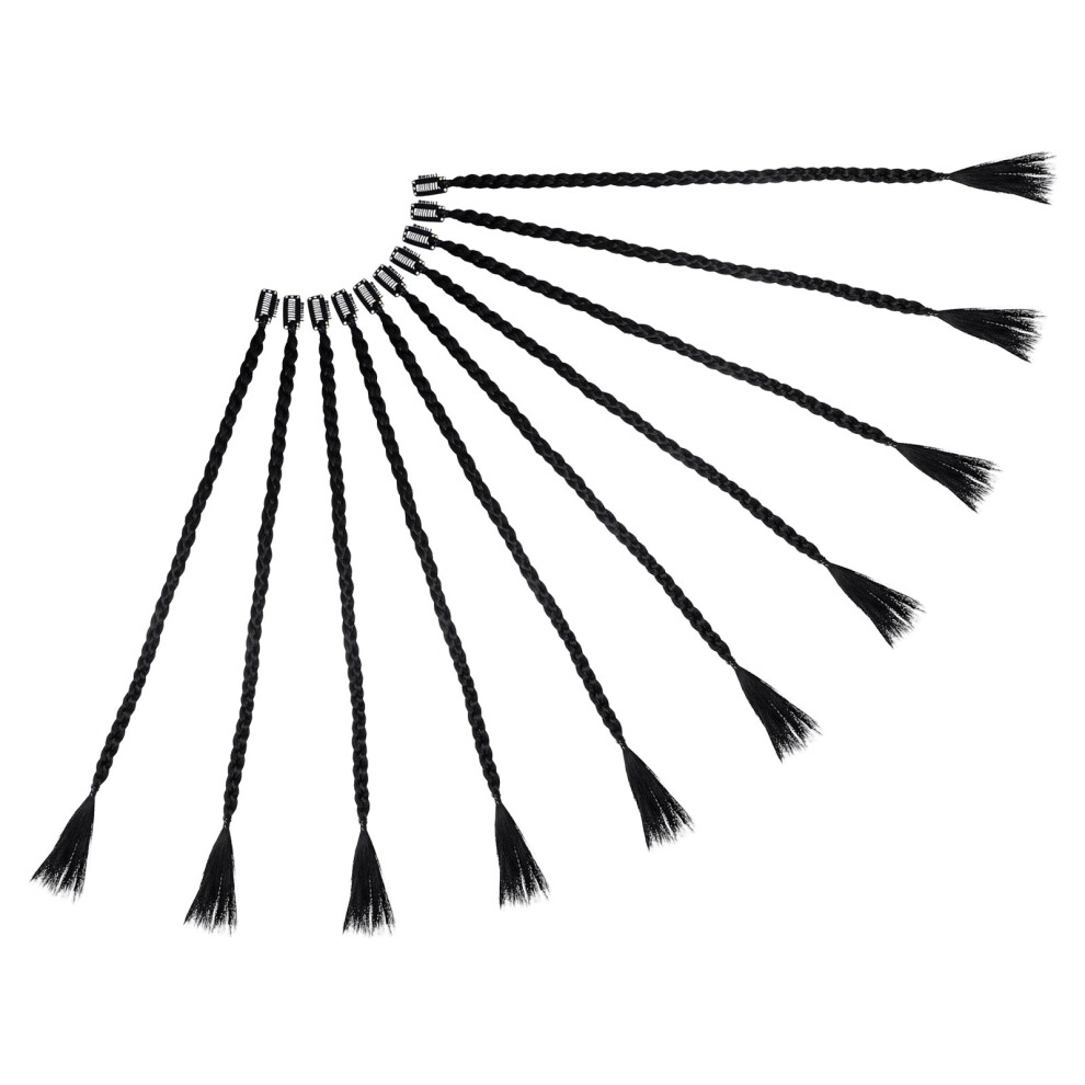 Aboofan Unisex Black 40Pcs Synthetic Braided Hair Ponytail Extensions Clip For Women