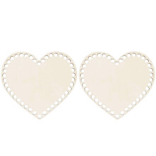 8 Pcs Wooden Basket Bottoms Heart Shape Crochet Base
