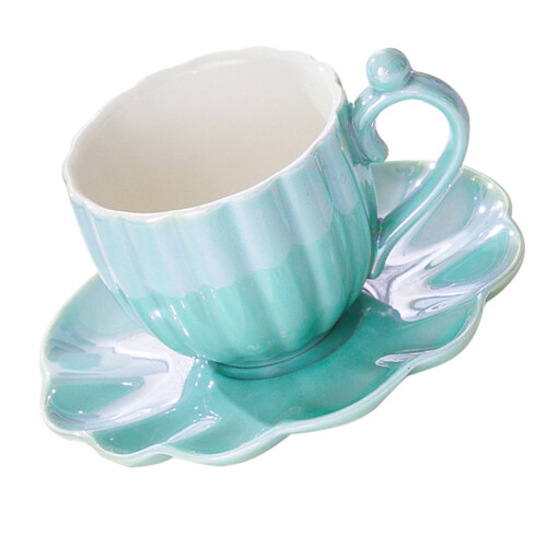 4Stk Wasserbecher , Keramik Kaffeetasse Mit Untersetzer
