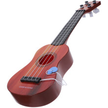 3Pcs Brown Kids Ukulele Toy Wooden Mini Guitar for Beginner Players