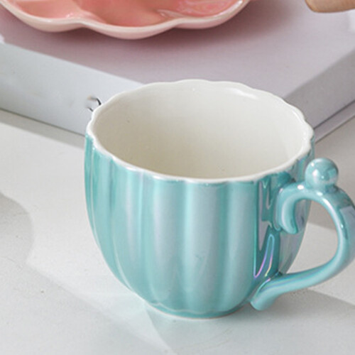 4Stk Wasserbecher , Keramik Kaffeetasse Mit Untersetzer 2