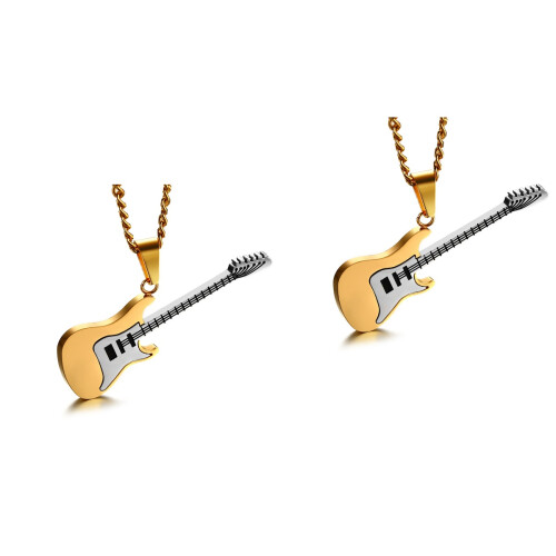 2Pcs Guitar Pendants for Necklace and Sweater Chains 2