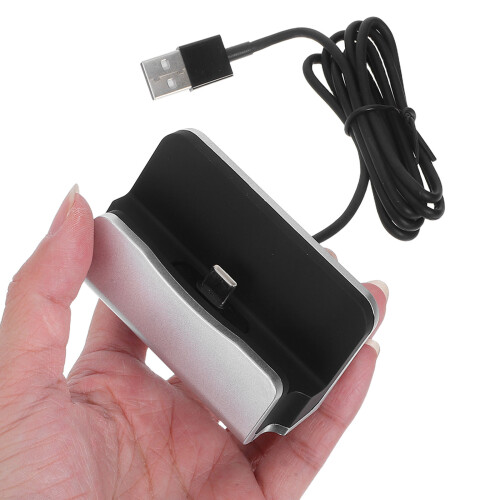 3Pièces Support Chargeur Bureau USB Type-C Dock Multi Fonction Noir 2