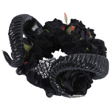 3Pièces Headbands Corne Argentée Et Rose Décor Gothique Halloween
