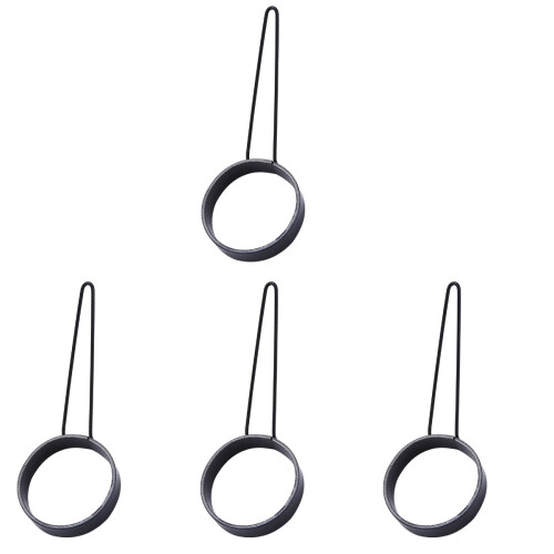 4Pièces Anneaux Cuisson Œufs Reutilisables Acier Noir Cuisine 1