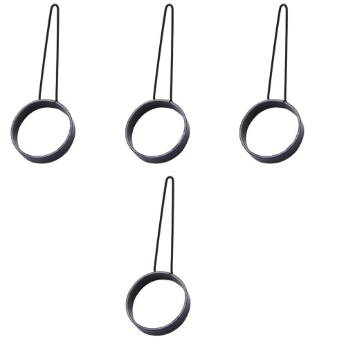 4Pièces Anneaux Cuisson Œufs Reutilisables Acier Noir Cuisine 2