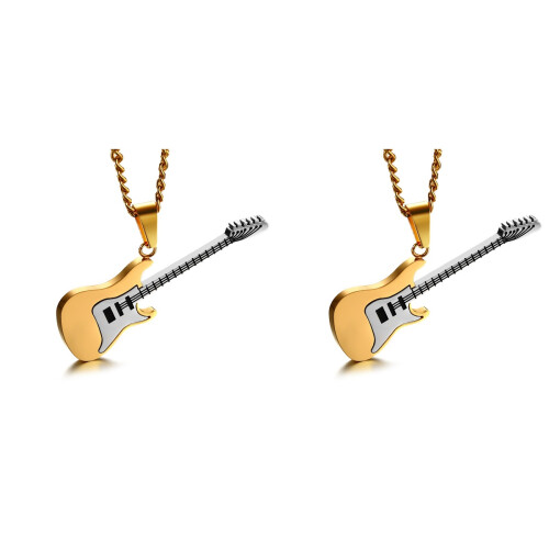 2Pcs Guitar Pendants for Necklace and Sweater Chains 1
