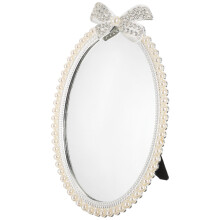 4Pcs Wear-Resistant Beige Desk Mirror Chic Vanity Mirror for Girls