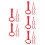 30Pcs Red Plastic Pull Up Rings for Playpen Walking Support 4
