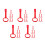 30Pcs Red Plastic Pull Up Rings for Playpen Walking Support 10