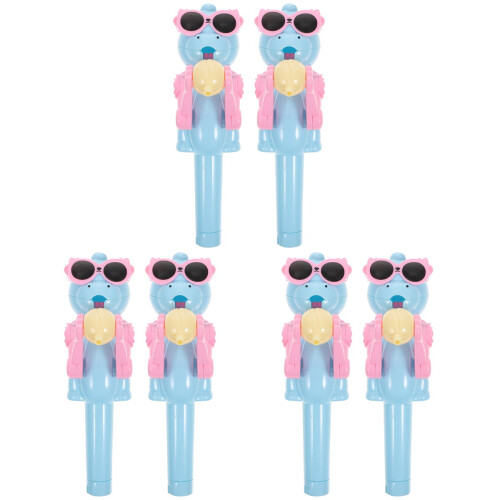 6Pcs -Blue Cartoon Robot Lollipop Holder Plastic Candy Storage 1