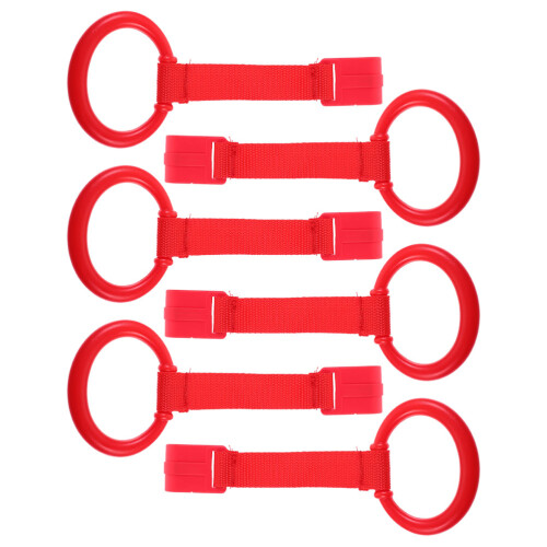 30Pcs Red Plastic Pull Up Rings for Playpen Walking Support 1
