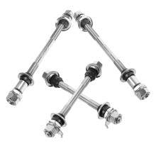 3Sets Durable Iron Bike Front and Rear Axle Quick Release Shaft White