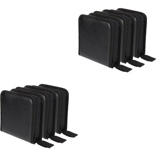 6Pcs Black Small Cd Case Portable Zipper Cd Storage Bag 40 Capacity 2